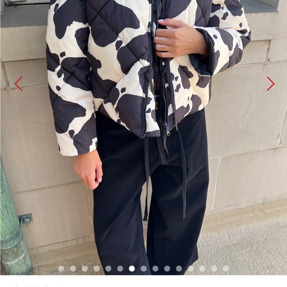 Cow Print Puffer Jacket